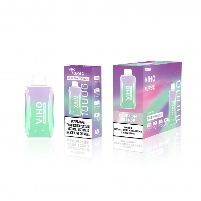Blue Pom Orange VIHO Turbo 10K Disposable Vape
