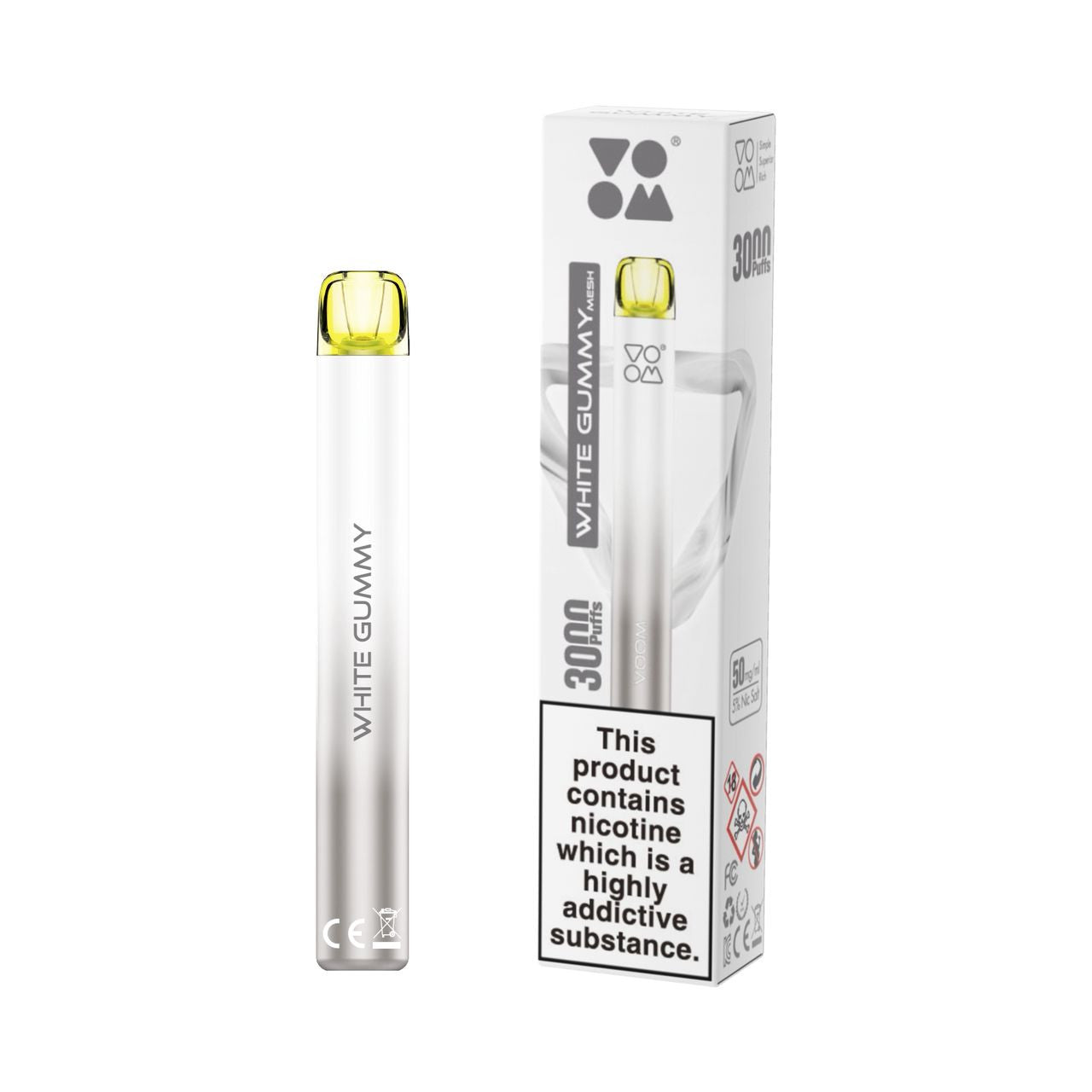 White Gummy VOOM Mesh 3K Disposable Vape