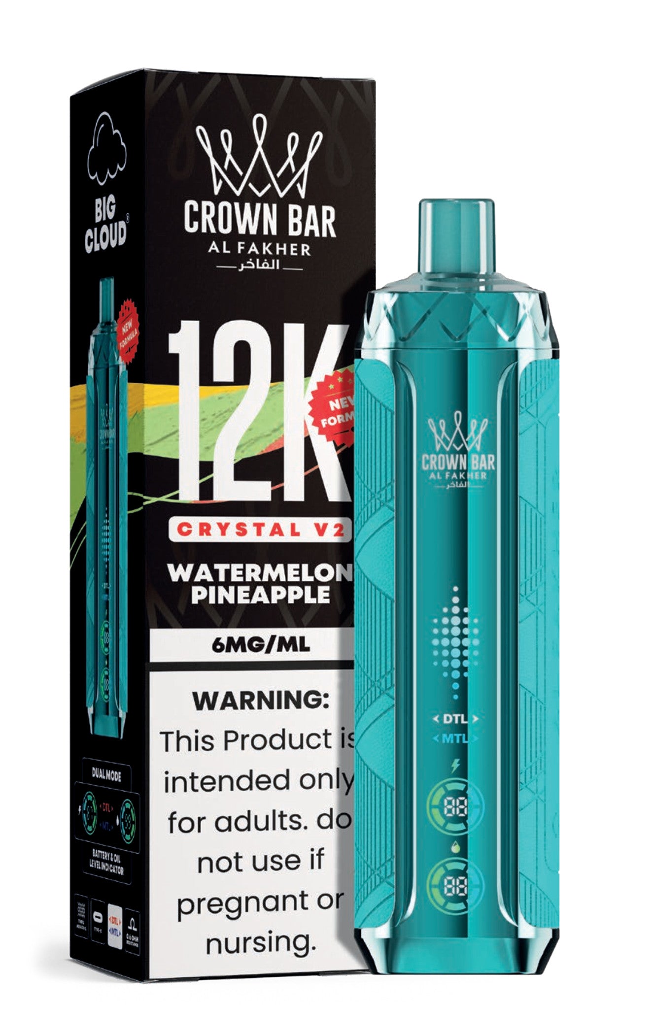 Crown Bar Al Fakher 12K Crystal V2 Metatine Disposable Vape