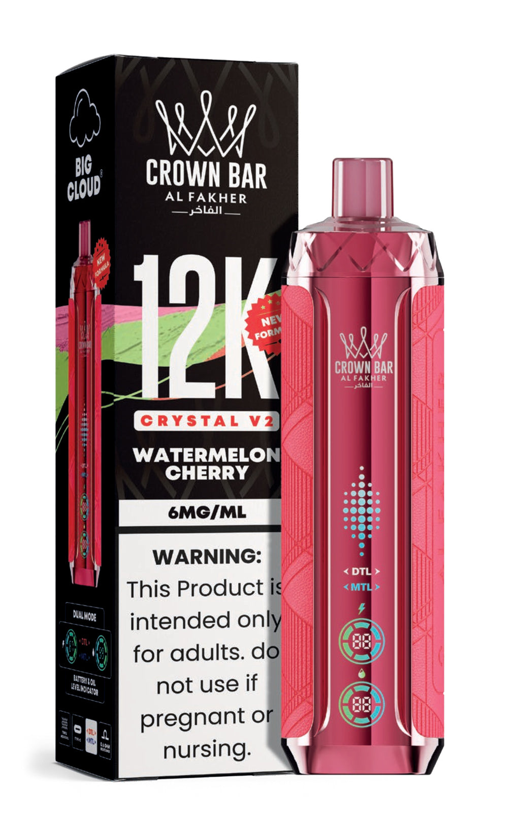 Crown Bar Al Fakher 12K Crystal V2 Metatine Disposable Vape