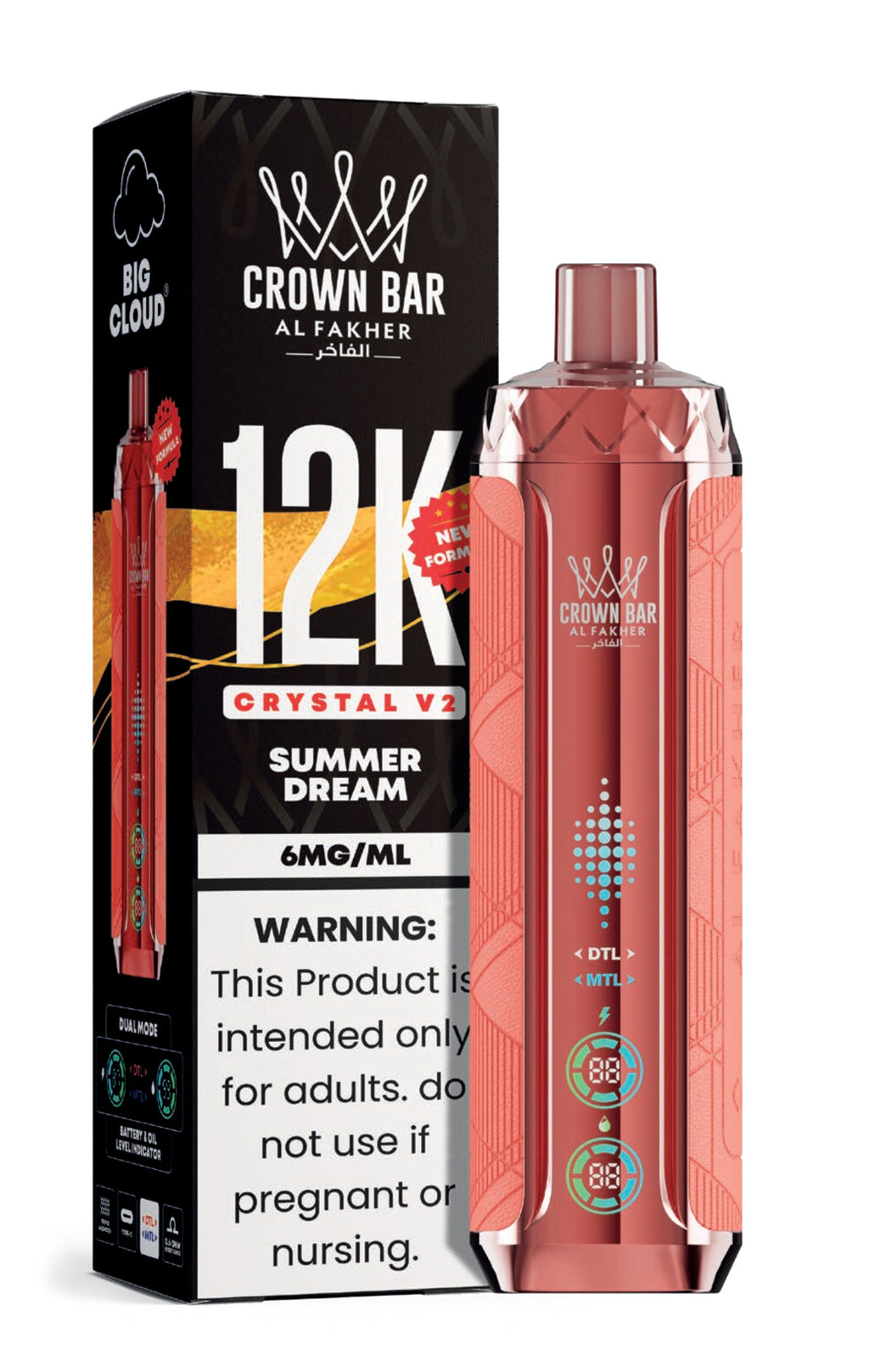 Crown Bar Al Fakher 12K Crystal V2 Metatine Disposable Vape