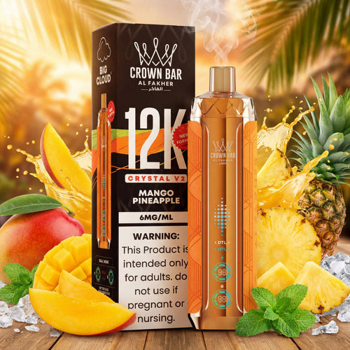 Mango Pineapple Crown Bar Al Fakher 12K Crystal V2 Metatine Disposable Vape
