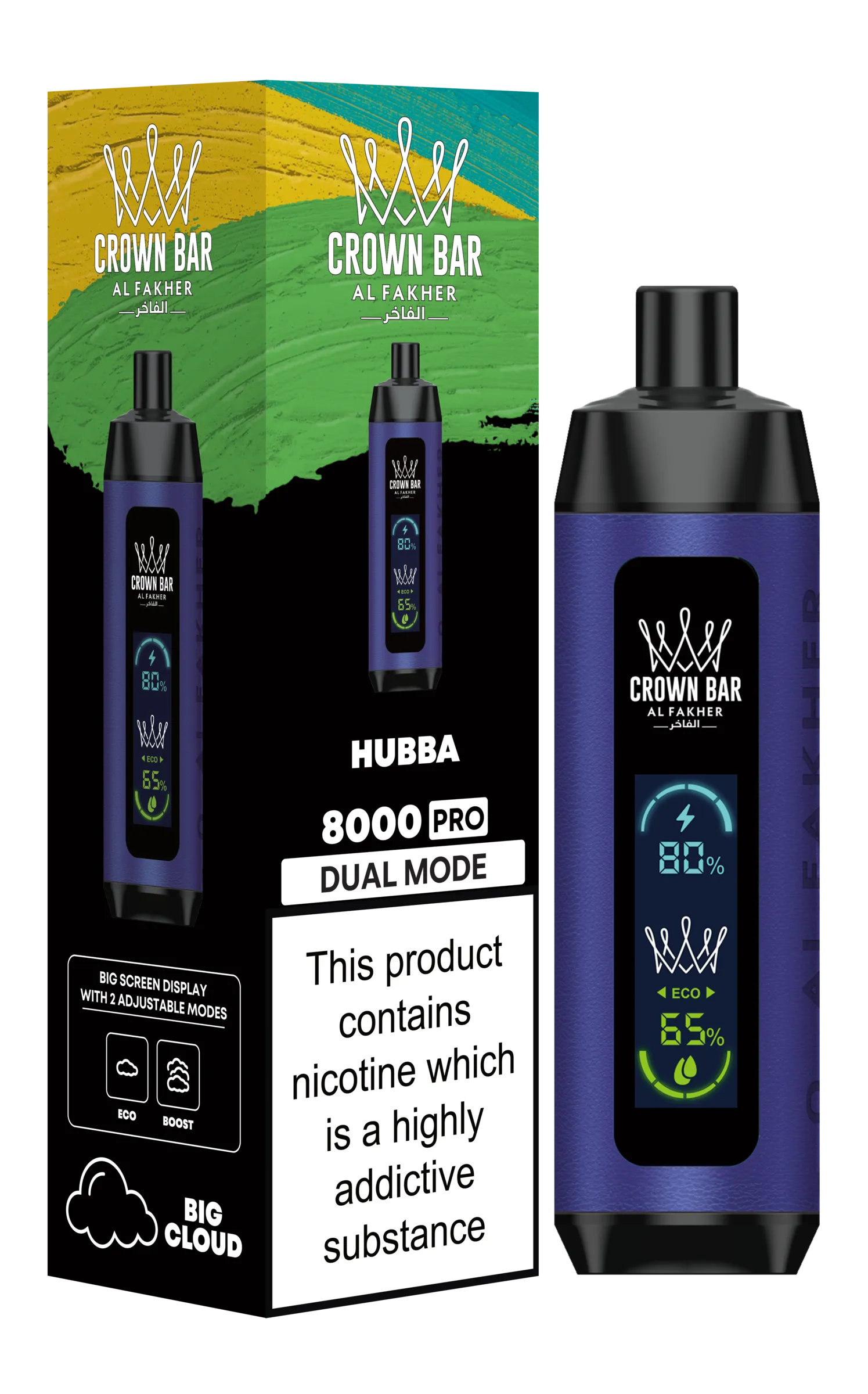 Hubba Al Fakher Crown Bar 8K Pro Dual Mode Disposable Vape