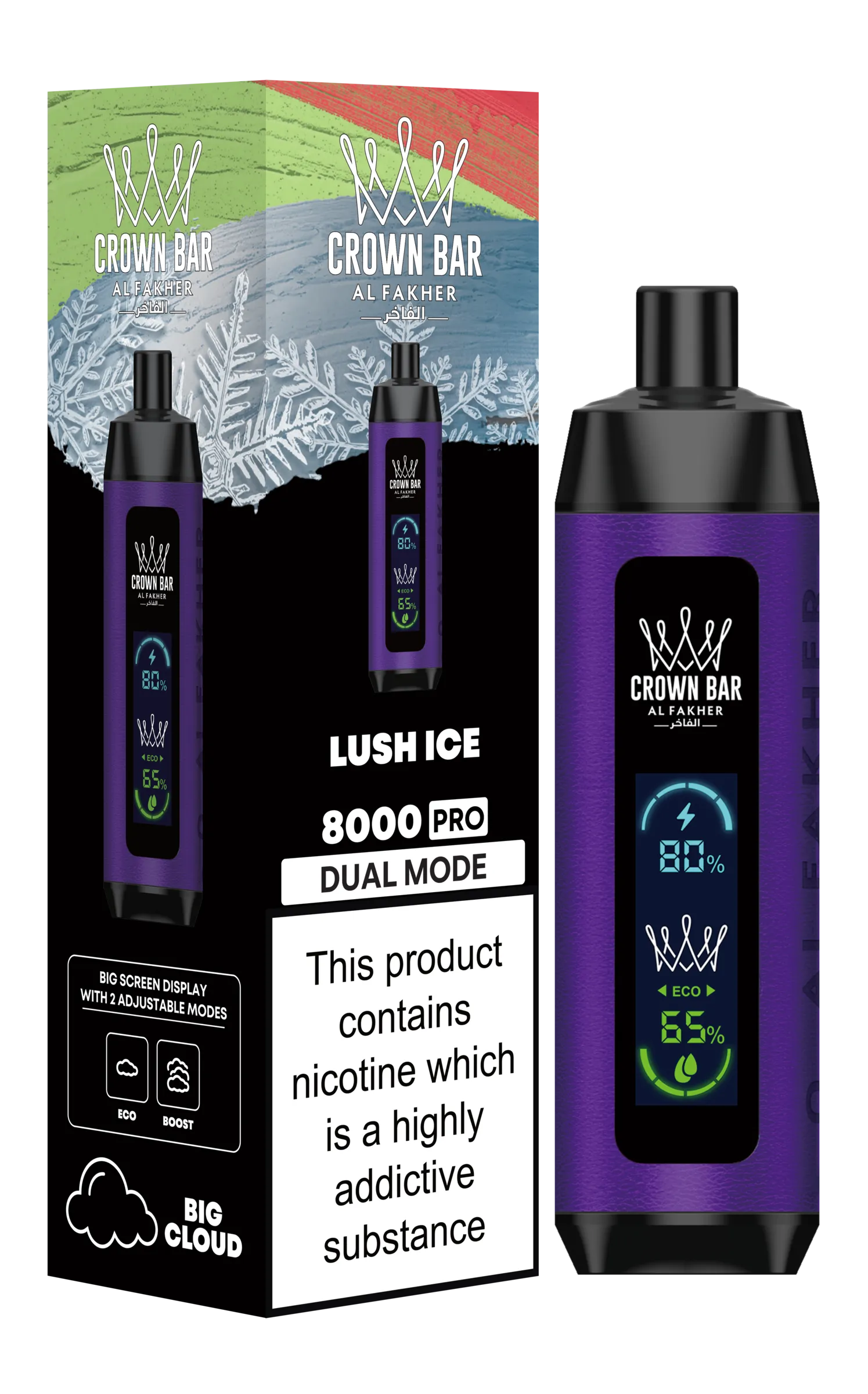 Lush Ice Al Fakher Crown Bar 8K Pro Dual Mode Disposable Vape