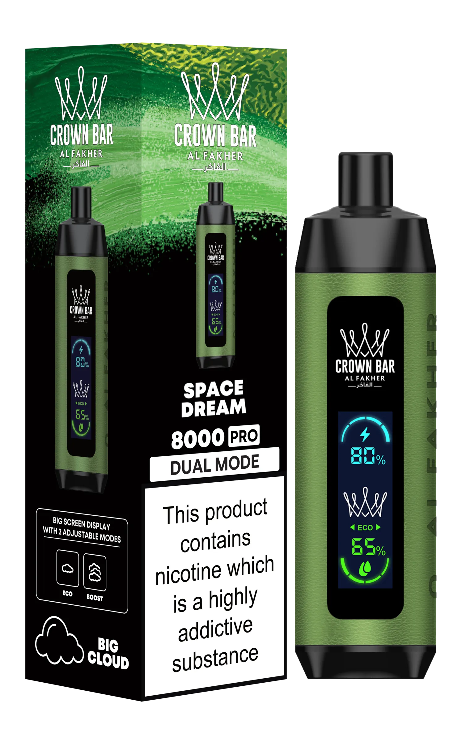 Space Dream Al Fakher Crown Bar 8K Pro Dual Mode Disposable Vape