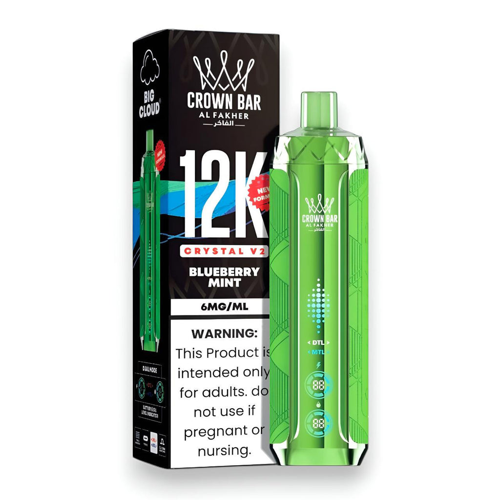 Spearmint Crown Bar Al Fakher 12K Crystal V2 Metatine Disposable Vape