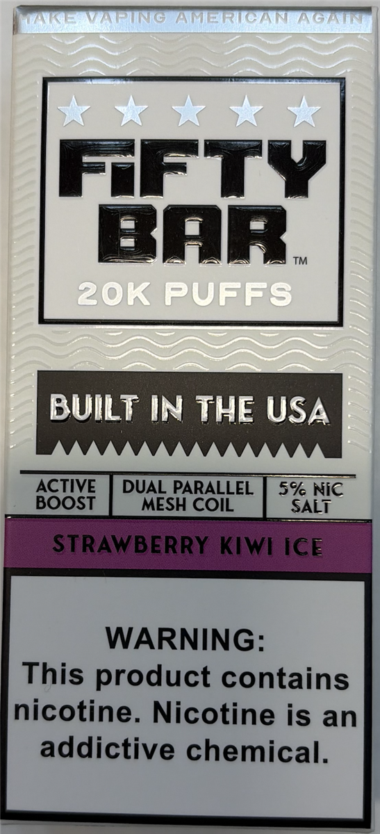 Strawberry Kiwi Ice Fifty Bar 20k Disposable Vape