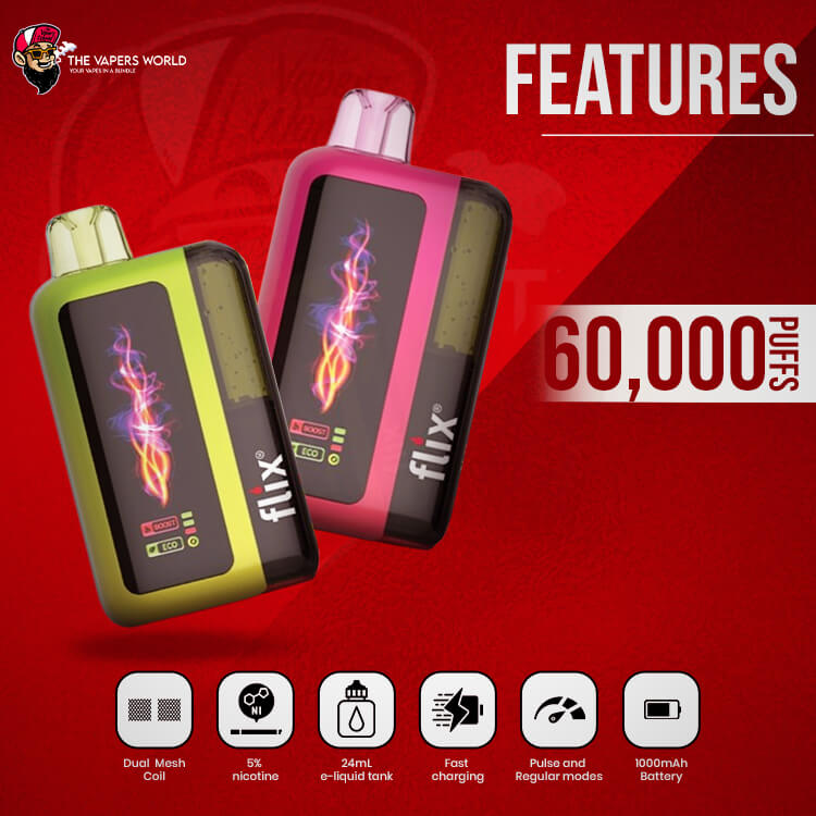 Strawberry Watermelon Flix Huron 60K Disposable Vape