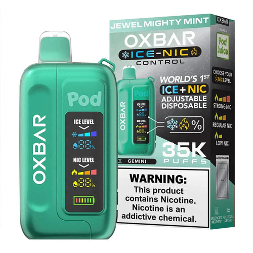 Jewel Mighty Mint (Gemini) OXBAR Ice-Nic Control 35K Disposable Vape