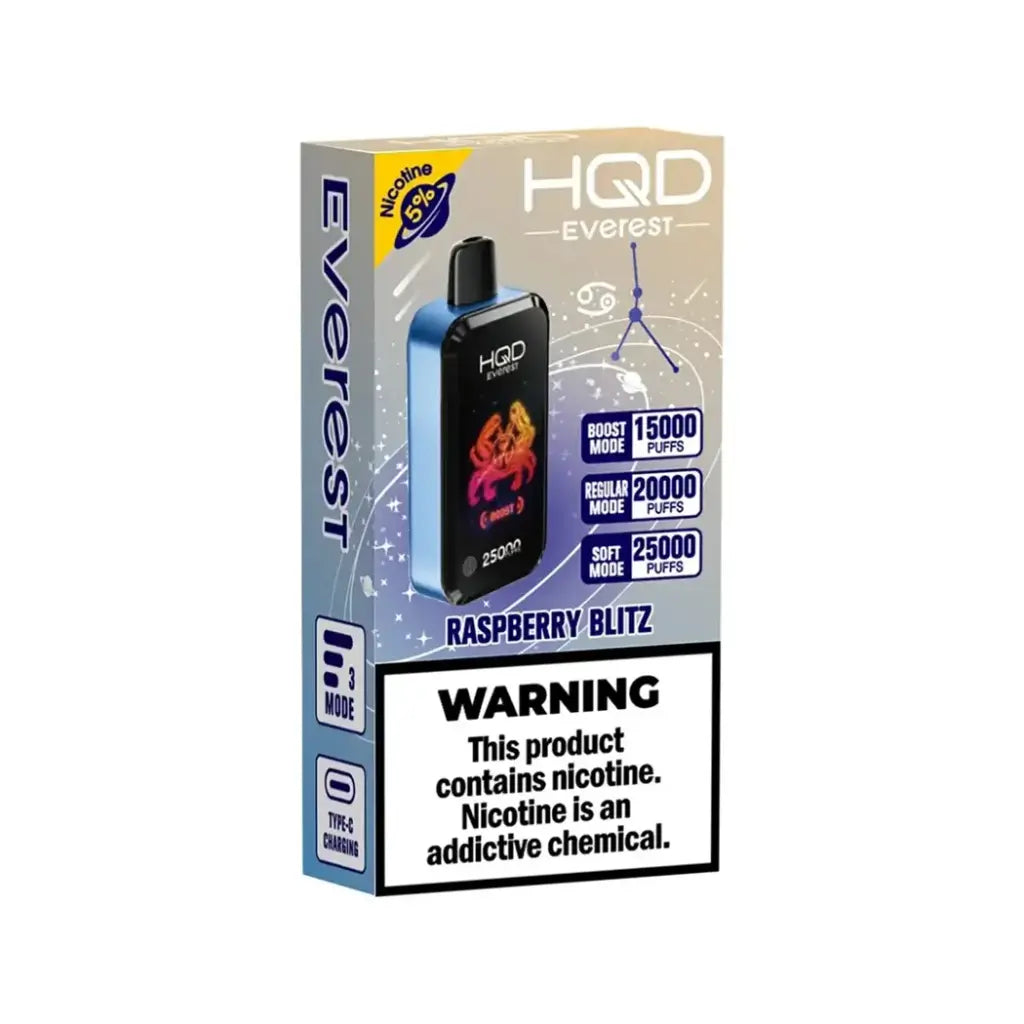 Raspberry Blitz HQD Cuvie Everest 25K Disposable Vape