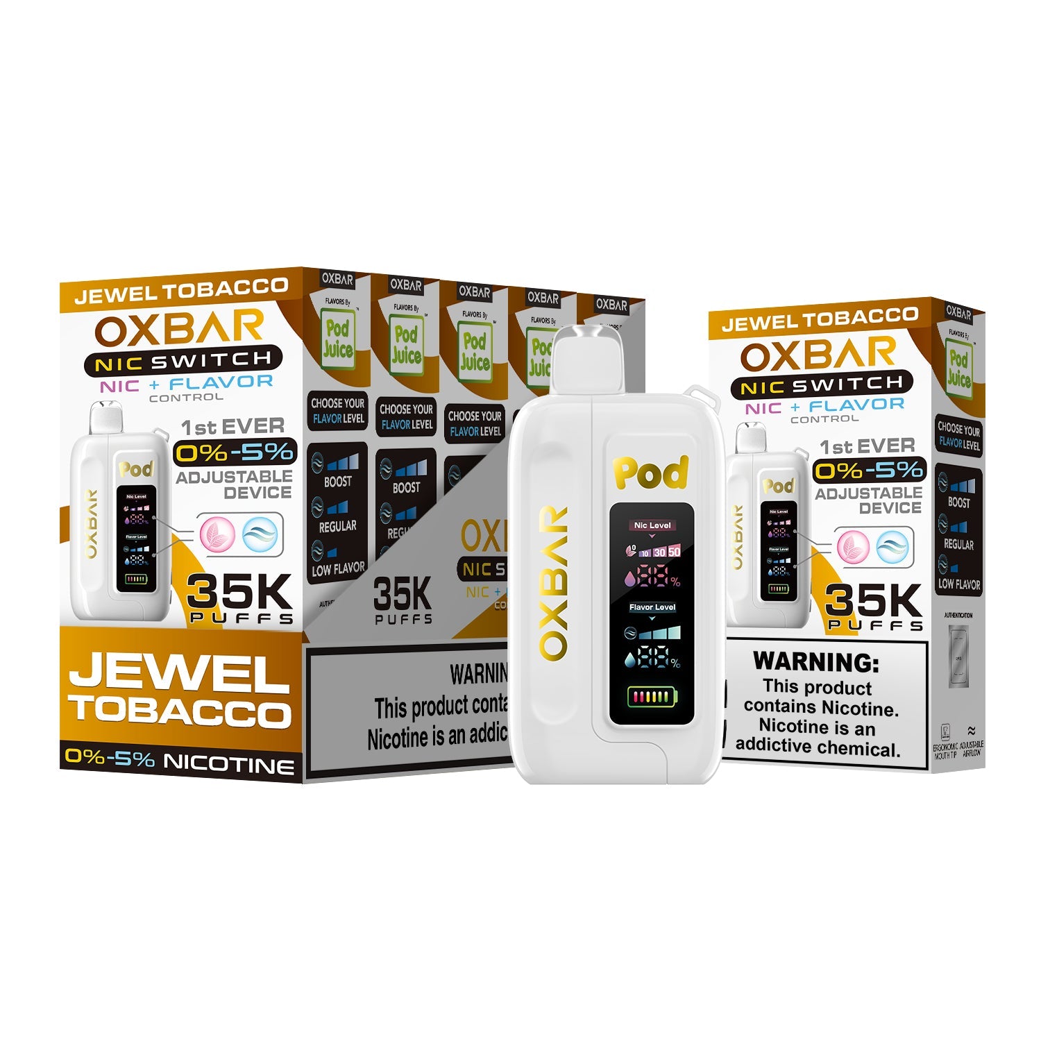 Jewel Tobacco OXBAR x Pod Juice Nic Switch 35K Disposable Vape Pod
