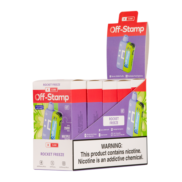 Rocket Freeze Off-Stamp X-Cube Kit 25K Disposable Vape