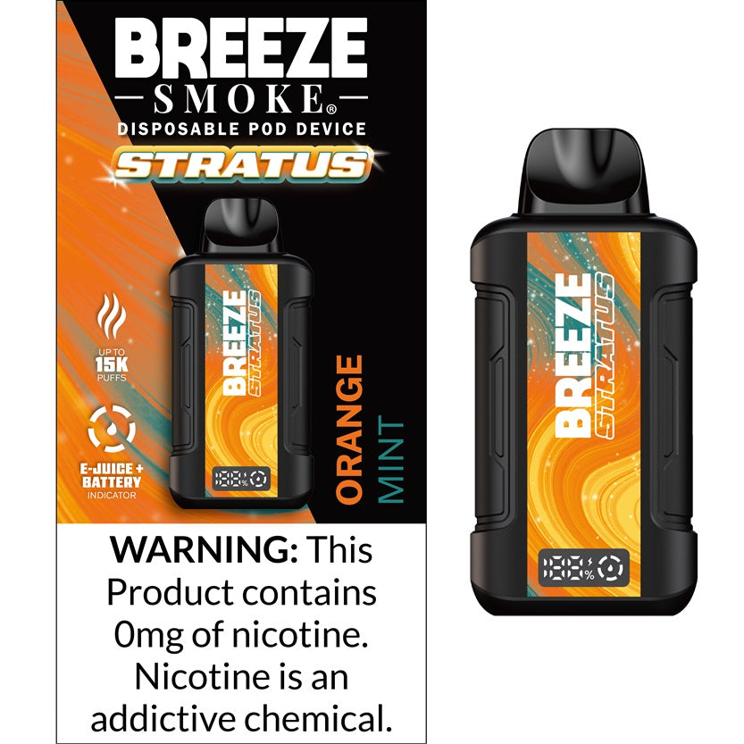 Orange Mint Breeze Stratus 15K 0% Disposable Vape