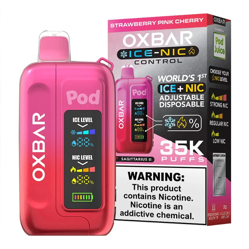 Strawberry Pink Cherry (Sagittarius II) OXBAR Ice-Nic Control 35K Disposable Vape
