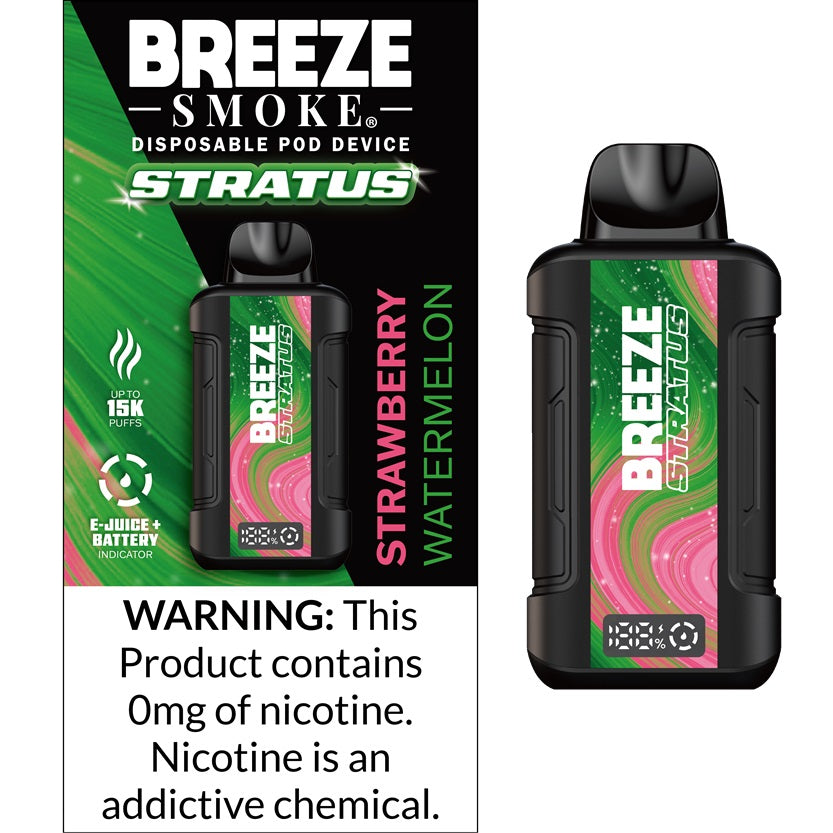 STRAWBERRY  WATERMELON Breeze Stratus 15K 0% Disposable Vape