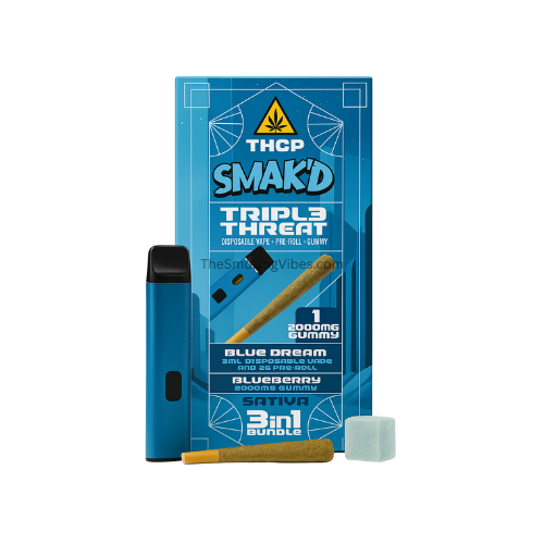 Green Glaze/Green Apple (Hybrid) SMAK'D Triple Threat 3-in-1 Bundle (Disposable Vape + Pre-Roll + Gummy)