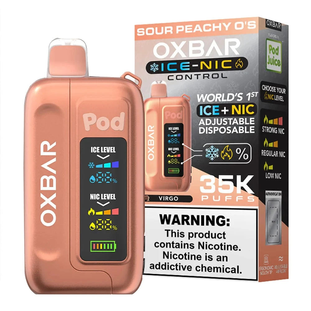 Sour Peachy O-s (Virgo) OXBAR Ice-Nic Control 35K Disposable Vape