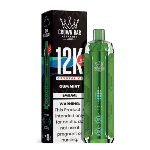 Gum Mint Crown Bar Al Fakher 12K Crystal V2 Metatine Disposable Vape