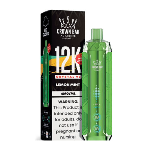 Lemon Mint Crown Bar Al Fakher 12K Crystal V2 Metatine Disposable Vape
