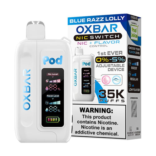 Blue Razz Lolly OXBAR x Pod Juice Nic Switch 35K Disposable Vape Pod