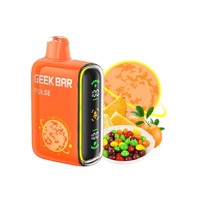 TROPICAL RAINBOW BLAST Geek Bar Pulse 15K Disposable Vape