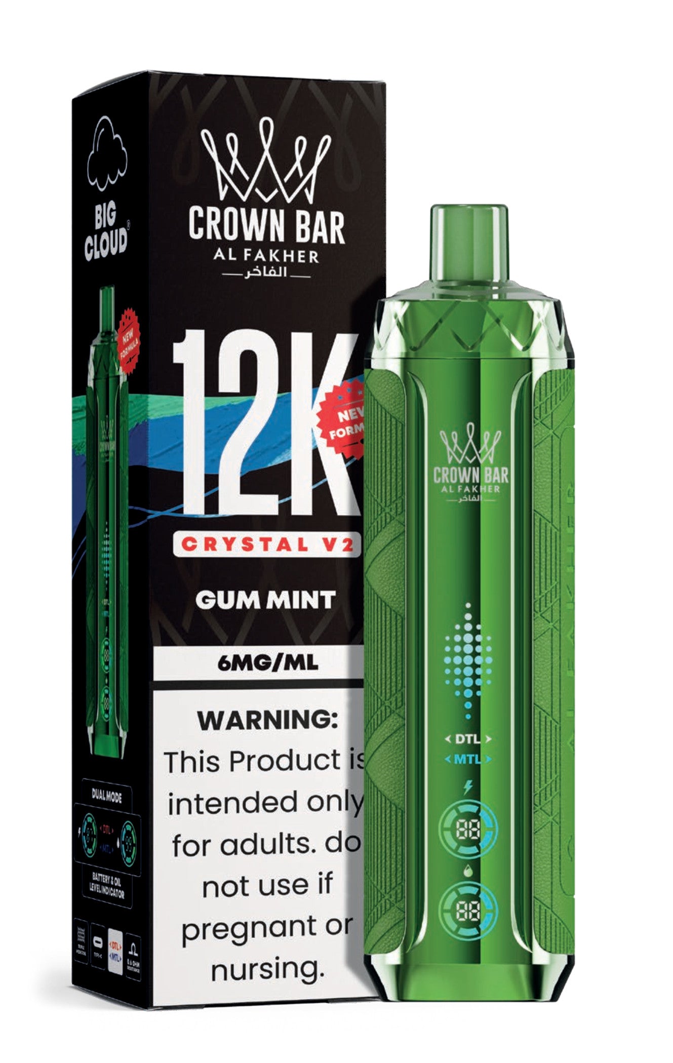 Crown Bar Al Fakher 12K Crystal V2 Metatine Disposable Vape
