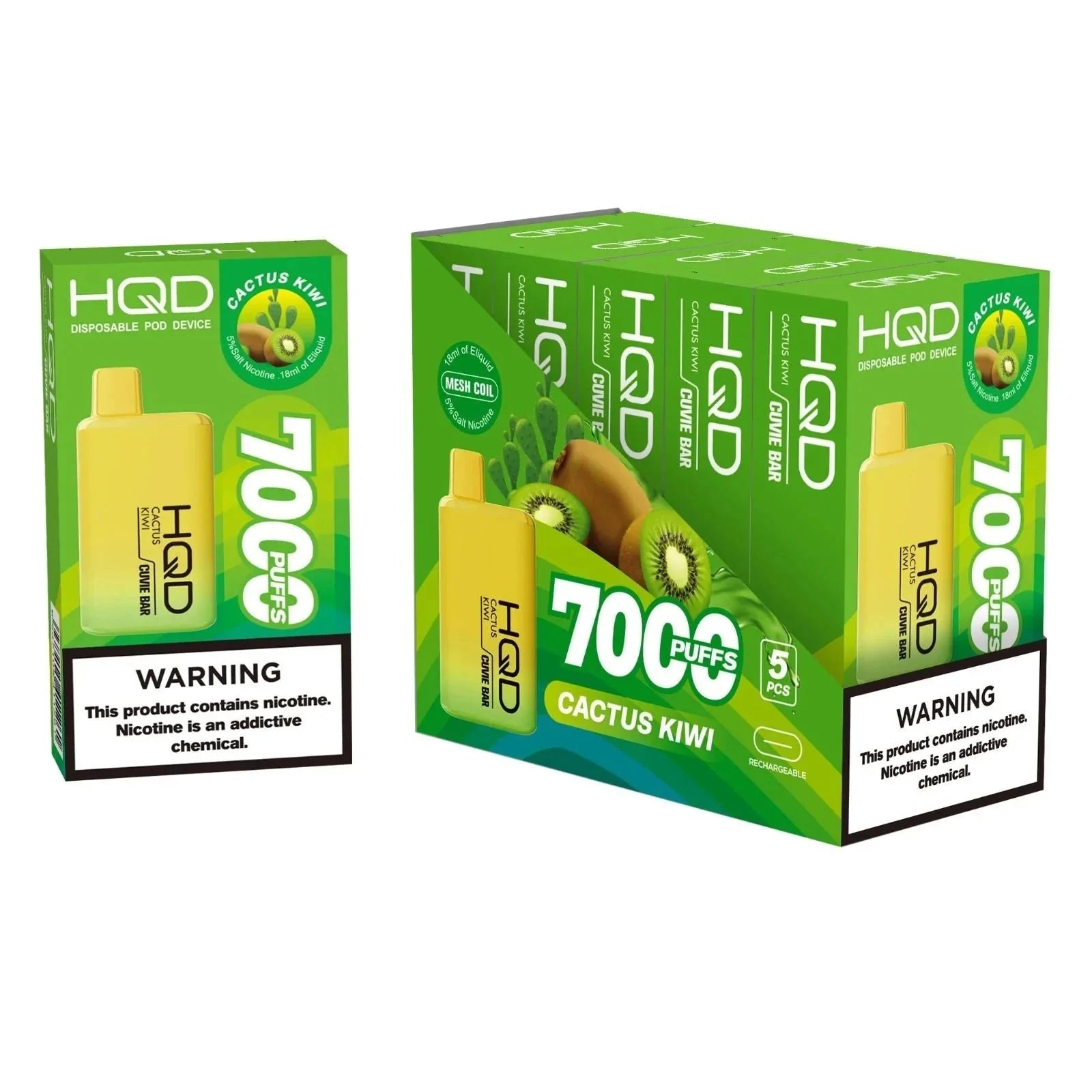 Cactus Kiwi HQD Cuvie Bar 7K Disposable Vape