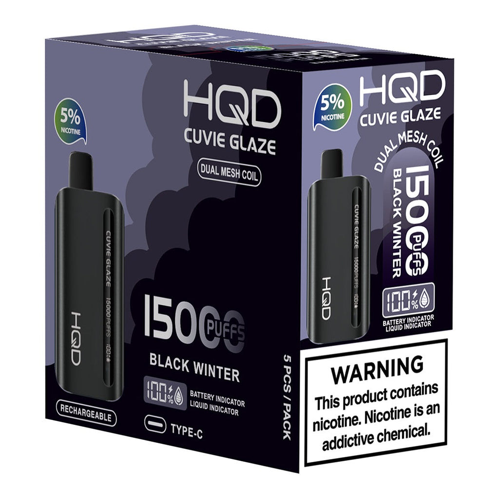 Black Winter HQD Cuvie Glaze 15K Disposable Vape