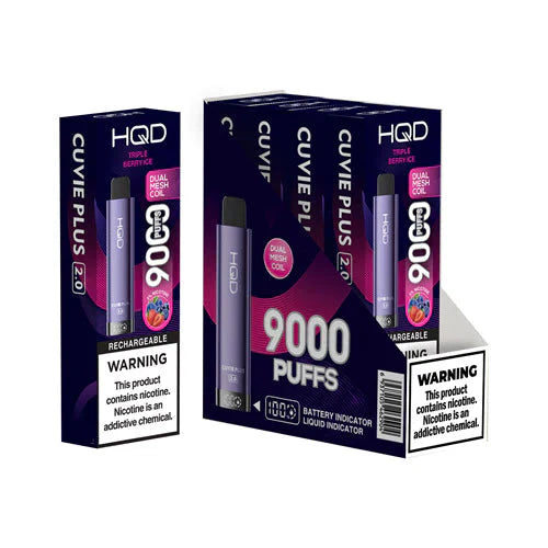 TRIPLE BERRY ICE HQD Cuvie Plus 2.0 - 9K Disposable Vape