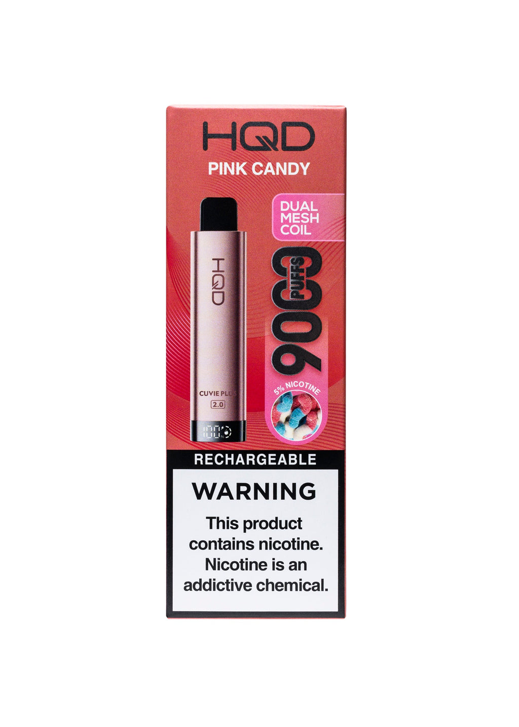Pink Candy HQD Cuvie Plus 2.0 - 9K Disposable Vape