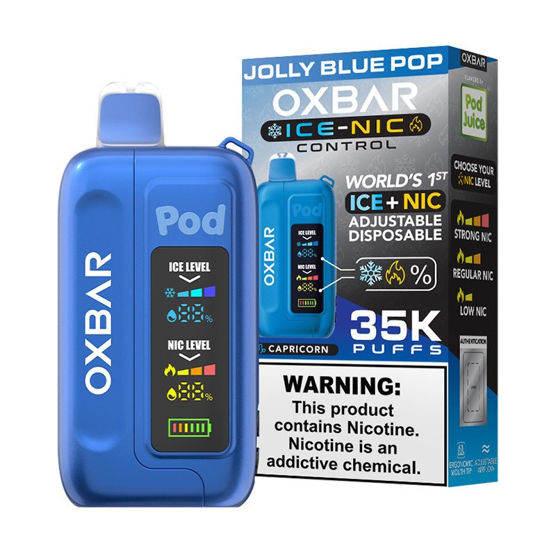 Jolly Blue Pop (Capricorn) OXBAR Ice-Nic Control 35K Disposable Vape