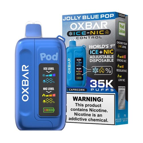 Jolly Blue Pop (Capricorn) OXBAR Ice-Nic Control 35K Disposable Vape