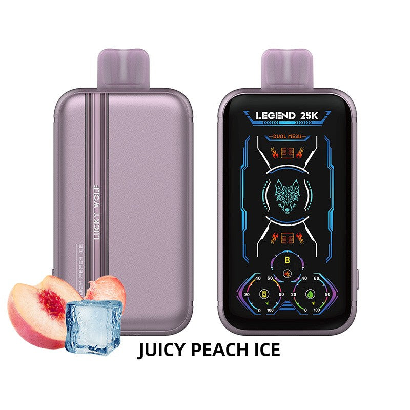 Juicy Peach Ice Lucky Wolf Legend 25K Disposable Vape Pod