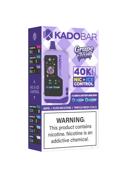 Grape Jam Kado Bar NI40K Ice Nic Control Jam Disposable Vape