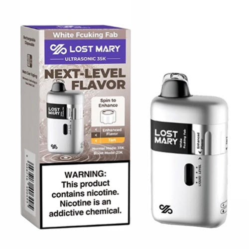 White Fcking Fab Lost Mary Ultrasonic 35k Disposable Vape