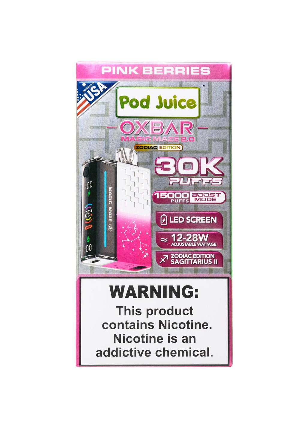 Pink Berries (Sagittarius II) OXBAR Magic Maze 2.0 Zodiac 30K Disposable Vape