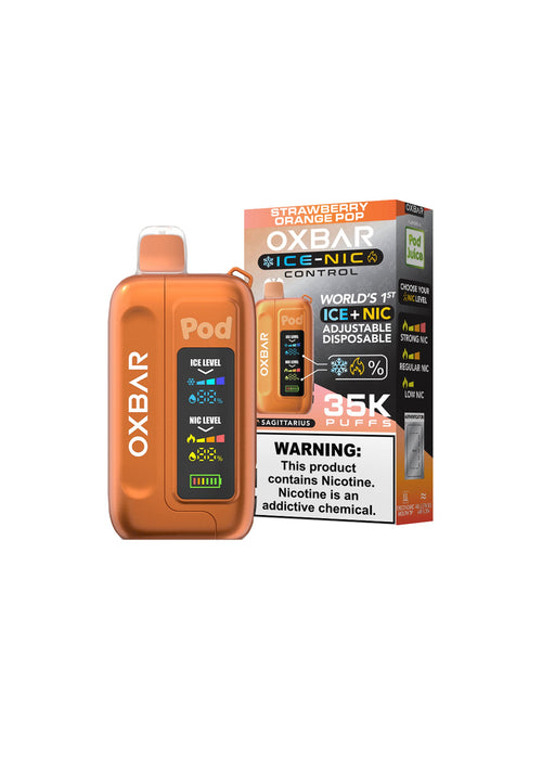 Strawberry Orange Pop (Sagittarius) OXBAR Ice-Nic Control 35K Disposable Vape