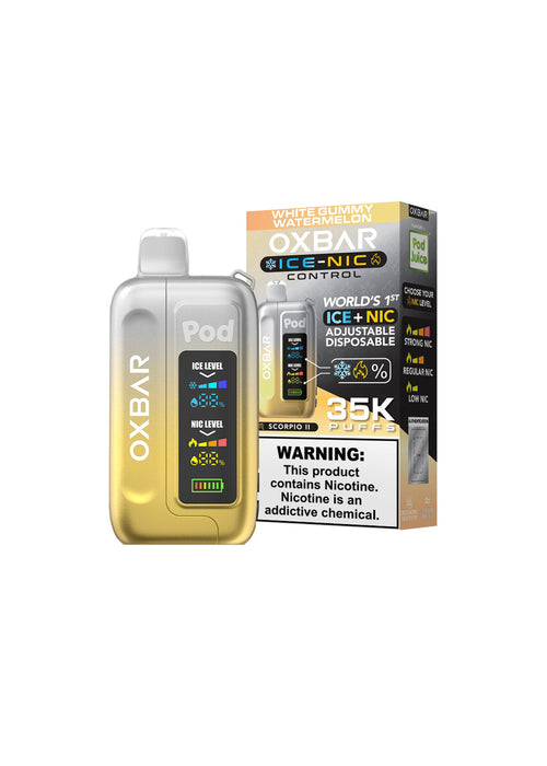 White Gummy Watermelon (Scorpio) OXBAR Ice-Nic Control 35K Disposable Vape