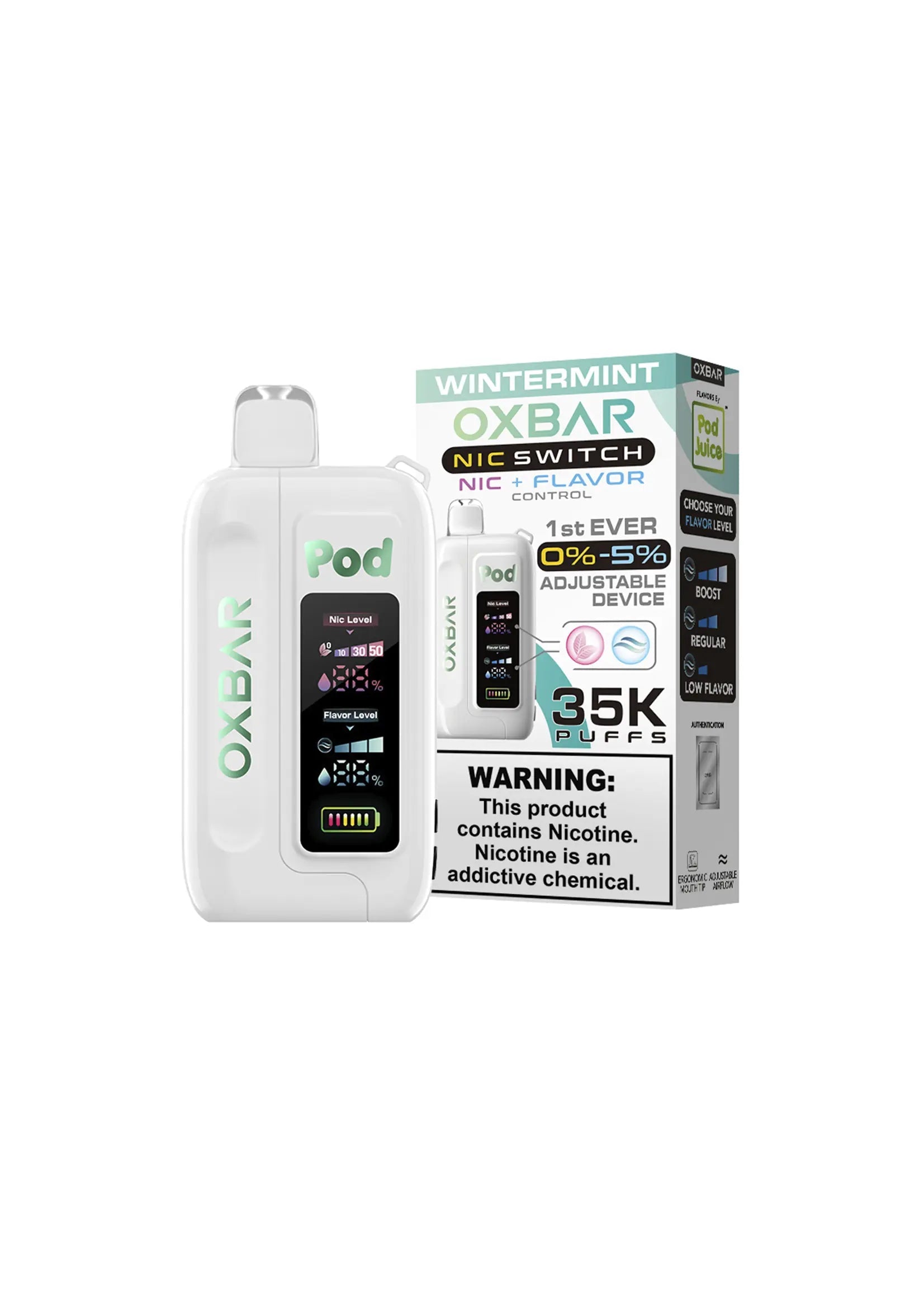 Wintermint OXBAR x Pod Juice Nic Switch 35K Disposable Vape Pod
