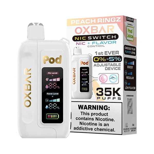 Peach Ringz OXBAR x Pod Juice Nic Switch 35K Disposable Vape Pod