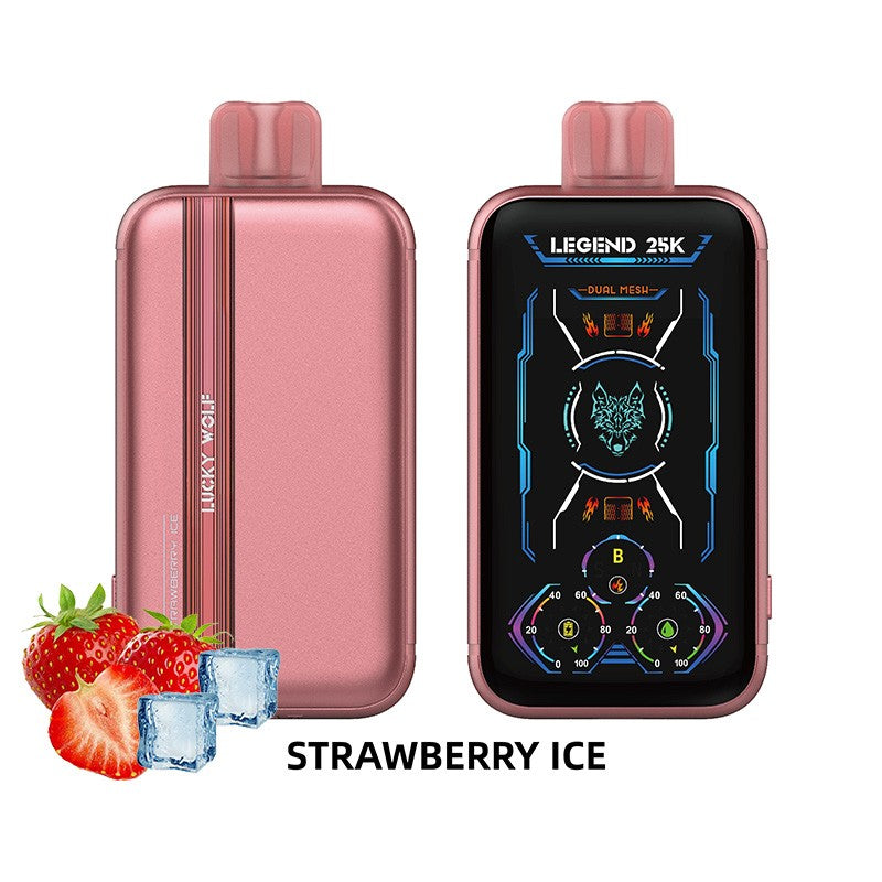STRAWBERRY ICE Lucky Wolf Legend 25K Disposable Vape Pod
