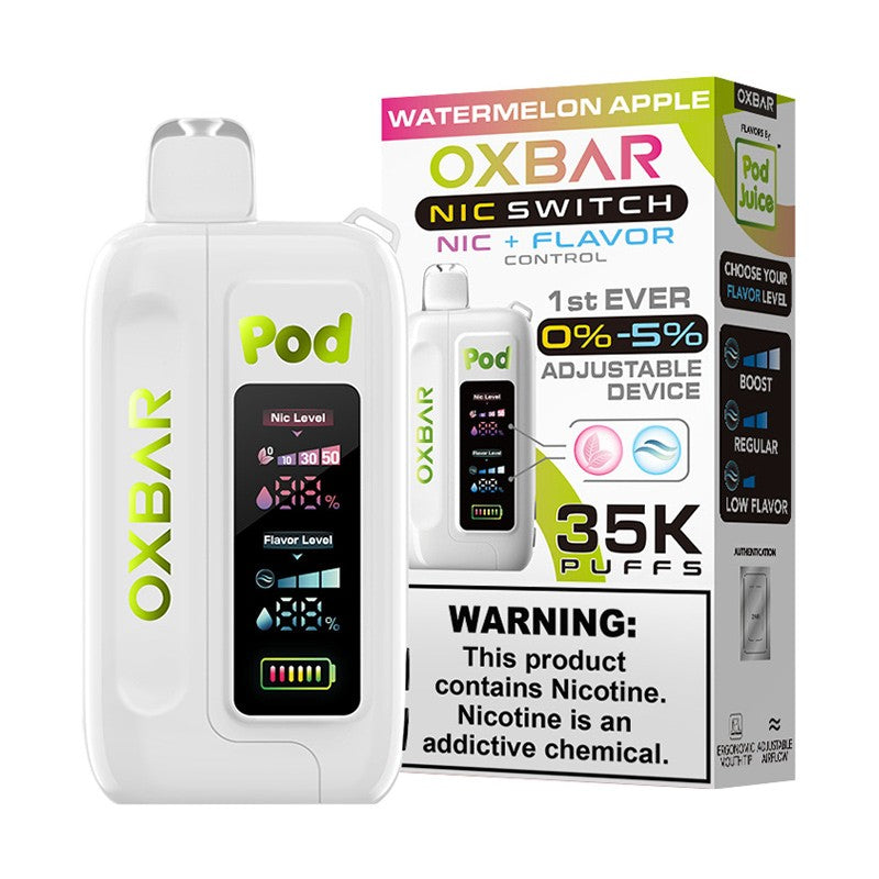 Watermelon Apple Wintermint OXBAR x Pod Juice Nic Switch 35K Disposable Vape Pod