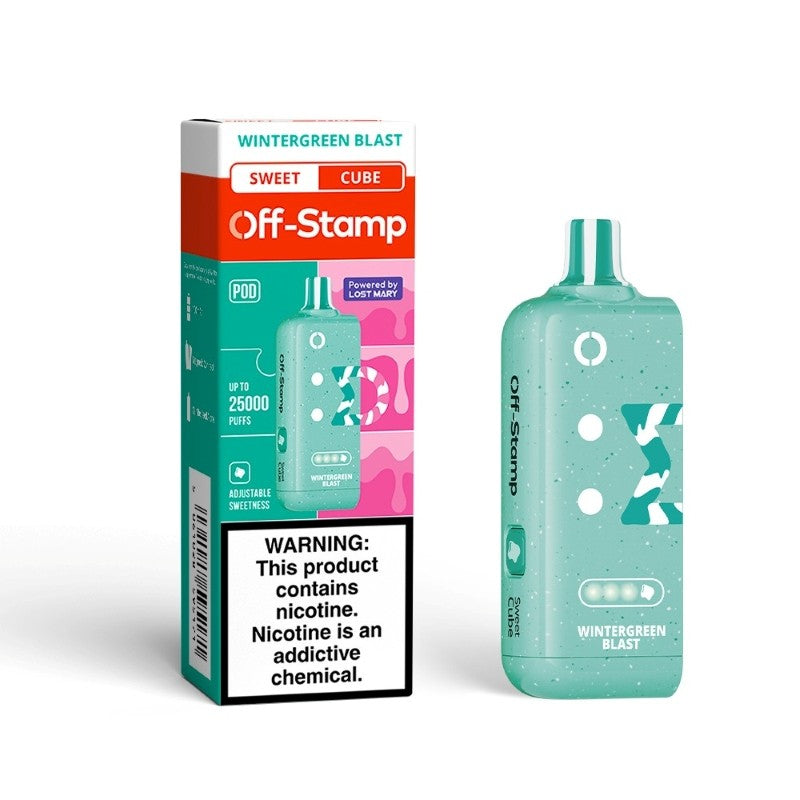 Wintergreen Blast (Sweet Cube) Off-Stamp X-Cube Pod 25K Disposable Vape